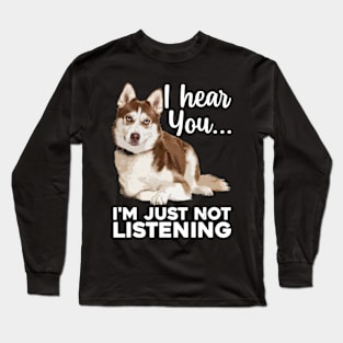 Husky Dog Art Women Kids Siberian Husky Lover Long Sleeve T-Shirt